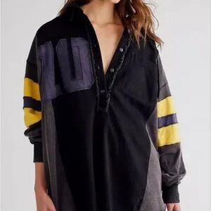 Free people varsity hooded jacket